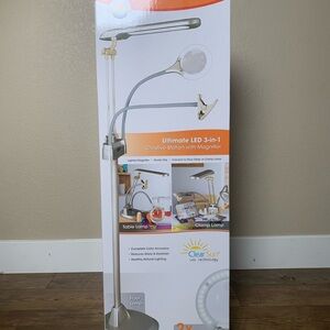 LED 3-in-1 Creative Station with Magnifier - Silver